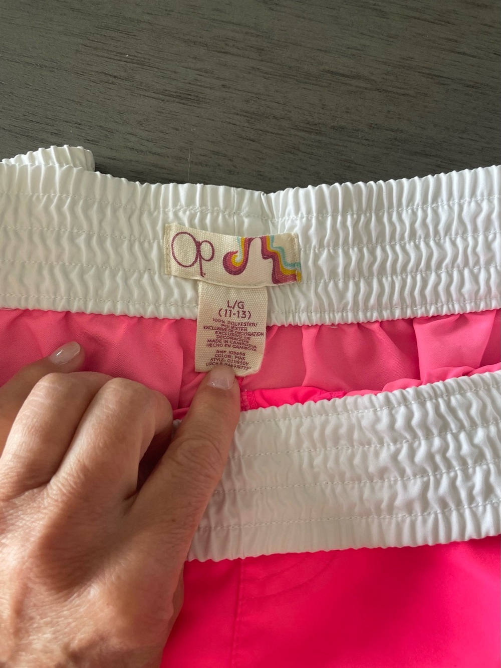 Set of OP Juniors Swim Shorts in Turquoise Blue & Hot Pink size medium and large - Picture 8 of 13